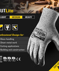 Heavy Duty A4 Cut Resistant Work Gloves With PU Coated Anti Slip Grip Breathable Lightweight Protection For Wood Carving Glass Handling And Mechanic Tasks Latex Free Gray Medium Size