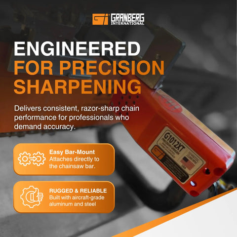 12V Electric Chainsaw Sharpener Bar Mounted Grinder Kit with Quick Mount and Swivel Guide for Precise Angles