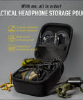 Weather Resistant EVA Storage Case For Shooting Ear Muffs Glasses And Accessories Durable Dustproof Hard Carrying Case For Hunting Gear M32 M31 Plus And M300 Series Electronic Ear Protection with ear muffs and glasses inside.