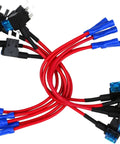 10 Pack 12V Car Add A Circuit Fuse Tap Adapter Kit with 15 Amp Fuses and 16 Gauge Red Wire, Heavy Duty Blade Fuse Holders