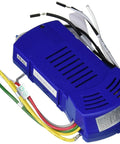 Odyn Custom Ceiling Fan WiFi Receiver With FanSync Tech for MAD8152 DC Motor, blue canopy hub with wiring
