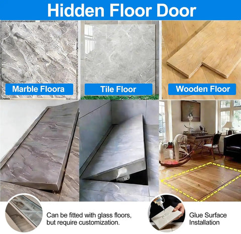 Heavy Duty Recessed Stainless Steel Access Door With Quick Release Suction Handle For Slick Flush Fit Hidden Floor Hatch On Tile.