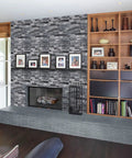 Living room with Grey Faux Brick Peel And Stick Wallpaper Dope Look Self Adhesive Removable For Kitchen Bedroom Living Room Decor