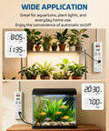 8-Outlet Power Strip With Timer And Auto On Off For Reptile Lighting in use with aquariums and plant lights, digital timer display