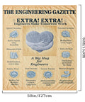 Dope Appreciation Blanket For Engineers 60x50 Flannel Throw With Retro Newspaper Blueprint And Circuit Heart Design Ultra Cozy STEM Gift