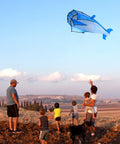 Family flying Large Dolphin Blue Kite Frameless Soft Parafoil Giant 3D Kite For Beach And Outdoor Fun Times Lightweight Easy To Launch