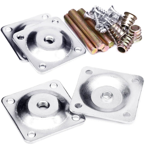 11 Degree Angled Furniture Leg Mounting Plates Set Of 4 With M8 Bolts And Screws For Sofa Legs Industrial Strength T Plate Hanger Attachments No More Wobbly Legs