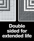 Two Fiskars self-healing cutting mats, 24 x 36 inches, gray grid surface, double-sided for extended life