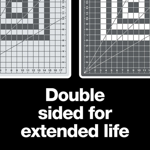 Two Fiskars self-healing cutting mats, 24 x 36 inches, gray grid surface, double-sided for extended life