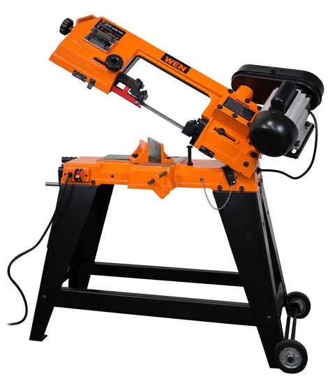 Heavy Duty Metal Band Saw With Stand For Home Shop, Auto Shutoff, Vertical Or Horizontal Use, Built Tough Blade Speeds 80 120 200 FPM, Mitering Vise 0-45 Degrees, Durable Black Finish
