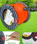 Heavy Duty Square Trimmer Line Spool.095 Inch By 1280 Ft With Built In Cutter Orange 5 Pound Pack, shown with brand updating details