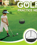 Child using Backyard Golf Practice Net For Driving Range And Indoor Hitting, high-quality tear-resistant polyester on grass
