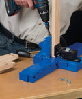 Beast Mode Benchtop Pocket Hole Jig With Slick Toggle Clamp And No Sweat Ratcheting Adjustment For Heavy Duty Woodworking DIY Projects in use.