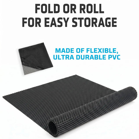 Non Slip Roof Mat For All Vehicles Soft Protector Liner With All Weather Grip displayed rolled up for easy storage