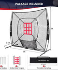 7x7 Ft Baseball And Softball Practice Net With Bow Frame For Batting Hitting And Pitching Portable Backyard Ready Pro Grade Throwing Net With Strike Zone Heavy Duty Steel Rods Durable 7 Ply Polyester Mesh Carry Bag For Indoor Outdoor Use