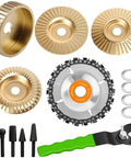 15 Piece Pro Grade Wood Carving Kit For Angle Grinders 4 Inch To 4.5 Inch Includes Flat Curved Inclined And Parallel Carving Discs