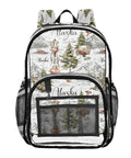 Clear PVC Camping Backpack For Kids See Through Daypack With Adjustable Padded Straps Waterproof Tear Resistant Outdoor Adventure Bag For Boys And Girls, Alaska design