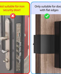 Comparison of door types for No Drill Anti Theft Video Doorbell Mount for Apartment Rentals Inward Swing Bracket installation.
