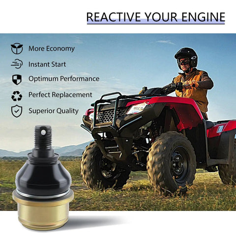 Beefy Heavy Duty Upper And Lower Ball Joint Kit For Honda TRX 420 450 500 650 680 Four Wheelers Fits 2014 To 2017 4x4 TRX 420 1998 To 2004 TRX 450 Foreman 2001 To 2017 TRX 500 Foreman Rubicon And 2003 To 2005 TRX 650 Rincon black ball joint on ATV rider