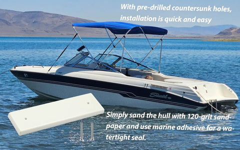 Marine Grade HDPE Transducer Mounting Plate For Fish Finder Mounts, Heavy Duty Transom Saver To Protect Boat Hull, Secure Electronics Installation, 1 Pack on boat hull