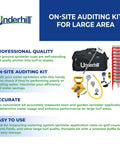 AuditMaster On Site Sprinkler Performance Auditing Kit with cups, bag, and tools for golf green irrigation, application rates AUD LT.