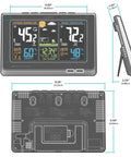 Diagram of All In One Weather Station With Full Color LCD And Atomic Time Tracks Indoor And Outdoor Temperature Humidity With 330 Ft Wireless Sensor Customizable Alerts Min Max Readouts Mold Indicator And Color Forecast Icons.