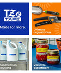 Two Pack Half Inch By Twenty Six Feet Laminated Label Tape Black On White used for labeling containers and jars in an organized storage setup.