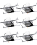 New Construction 4 Inch Recessed Can Light Housing Kit, 6 Pack, Air Tight IC Rated Steel with TP24 Connector and adjustable bar hangers