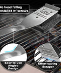 Bristle Free Grill Brush For Outdoor Grills No Wire Bristles Safe Clean With Replaceable Head Scraper Tool And BBQ Cleaning Kit on grill