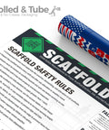 Must Have Scaffold Safety Poster For Job Sites OSHA 1926 Subpart L Fall Protection Base And Support Requirements Construction Site Safety Training Chart For Jobsite Compliance And Erection Use Inspection visible rolled poster