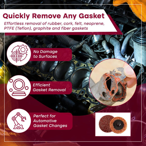 Medium Non Woven Surface Conditioning R Type Quick Change Disc 2 Inch Maroon Pro Grade for Metal Prep and Gasket Removal Rust Removal