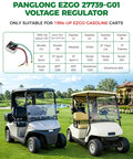 Top Shelf Ezgo Txt Gas Golf Cart Voltage Regulator For 1994 Plus Rxv Express Shuttle Medalist St Se Hella Reliable Direct Replacement 27739G01 Stens 435203 Oem Cross Reference Plug And Play Cart Upgrade with wiring harness.