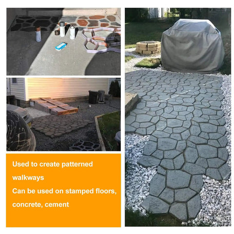 Walk Maker Stone Mold Kit 15.7x15.7x1.6 Inch Reusable Concrete Paver Molds For DIY Garden Path Patio Lawn Yard Walkway Pavement Stones