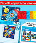 All In One Arts And Crafts Kit For Kids Aged 4 To 8, 21 Kid Friendly Projects Like Felt Masks, 3D Puzzles, Paper Airplanes, Gem Art, Scratch Art And More, Pre Cut Materials And Simple Hands On Step By Step Guides. Project envelopes and instructions card
