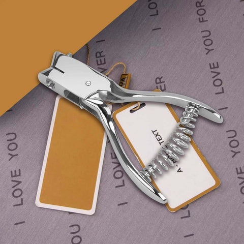 Tough As Nails Heavy Duty Handheld Hole Punch For ID Cards And Plastic PVC Cardstock Cardboard Built With Zinc Alloy, Sharp Blade Edge And Spring Action, Oval Slot Design For Clean Precise Holes Every Time