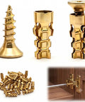 Pro Grade Heavy Duty Door Hinge Repair Kit with 6x14mm Short Expansion Screws for loose or stripped holes shown with close-up of components.