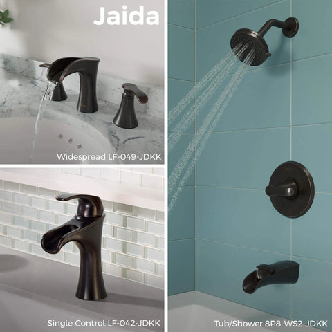 Jaida 8 Inch Widespread Bathroom Sink Faucet With Two Handles For 3 Hole Vanity Spot Defense Brushed Nickel Finish Easy Clean Includes Valve And Cartridge