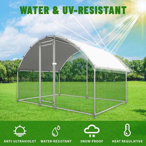 Sturdy Large Walk In Metal Chicken Coop With Water Resistant Roof And Anti UV Cover Outdoor Poultry Run Pen For Ducks