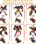 Different assembly options for 12 In 1 Transforming Mecha Robot Building Set For Adults And Kids, 542 Pieces, Mech Warrior