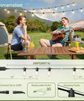 200Ft LED Outdoor String Lights With Remote Dimming Timer And 3 Lighting Modes 64 Shatterproof Edison Bulbs, picnic scene