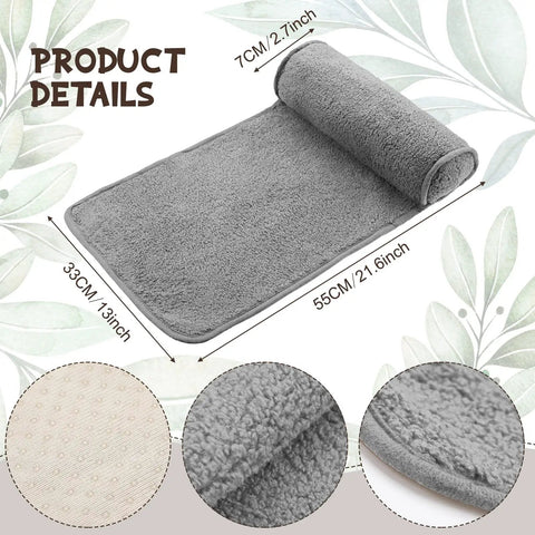 Cozy Recliner Pillow Neck Support Headrest Cushion For Travel And Home Office Relaxation Pain Relief Fleece Pad, gray, 55CM x 33CM