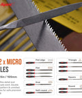 Hand holding file from Pro Grade 17 Piece Metal Hand And Needle File Set With 12 Inch Flat, Half Round, Round And Triangle Files.