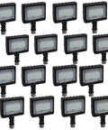 16 Pack Tough As Nails Led Small Flood Light Pumping Out Bold 5000K Daylight With A Sleek Bronze Housing That Is Fully Waterproof For Any Backyard Patio Deck Setup display, showing multiple fixtures with waterproof design.