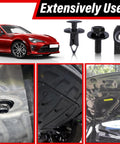 45 Piece Engine Under Cover Splash Shield All-In-One Fastener Kit With Bolts Screws Rivet Clips And Push Retainers, Universal Black
