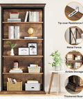 Heavy Duty Six Tier Industrial Bookshelf With Fresh X Pattern Accents 71 Inch Tall Solid Construction Floor Stand Display Rack Built Different For Modern Home Office Storage And Organization showcasing colorful decor and books.