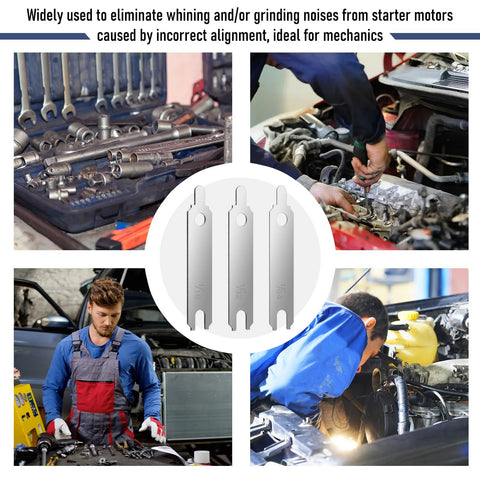 Otoolling 10-piece stainless steel 304 starter alignment shim kit for vehicles, includes 1/64, 1/32, 1/16 shims