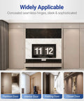 Hidden Door Hinges Set 6 By 2.5 By 1 Inch Concealed Zinc Alloy Hinges Silent Invisible 3 Way Adjustable With 180 Degree Swing Heavy Duty Butt Hinge Pack Of 2 For Doors Over 35mm Thick installed on interior and closet doors