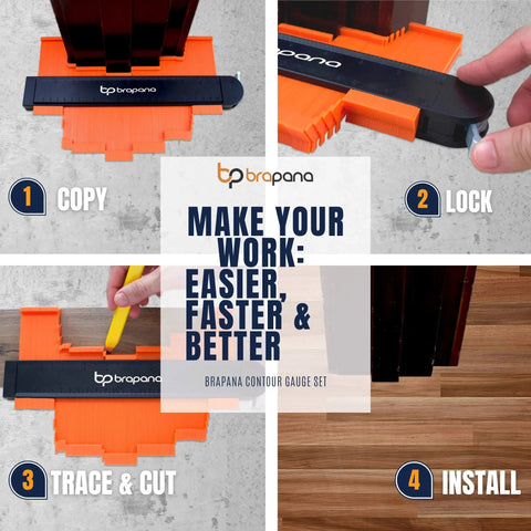 Locking Contour Gauge Set 10 Inch And 5 Inch Profile Duplicator Tool step-by-step instructions for measuring and duplicating shapes