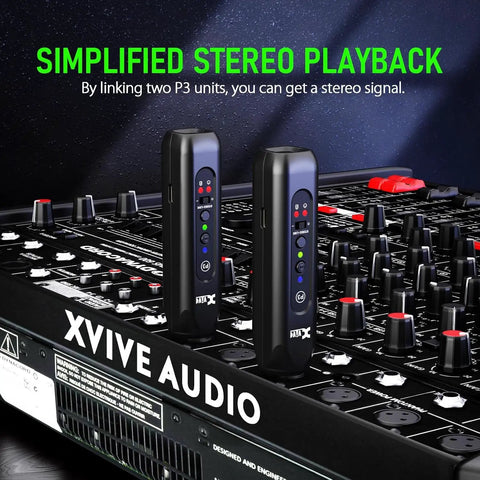 P3 Wireless XLR Bluetooth Receiver For Speakers, Audio Mixers, PA And DJ Systems With Rechargeable Battery on audio mixer