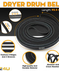 Dryer Repair Kit With Drive Belt Idler Pulley And Drum Roller Set For Cabrio Duet Style Dryers DIY Friendly Easy Install, black belt details